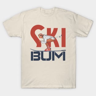 SKI BUM - Retro 70s/80s Skiing Bunny T-Shirt